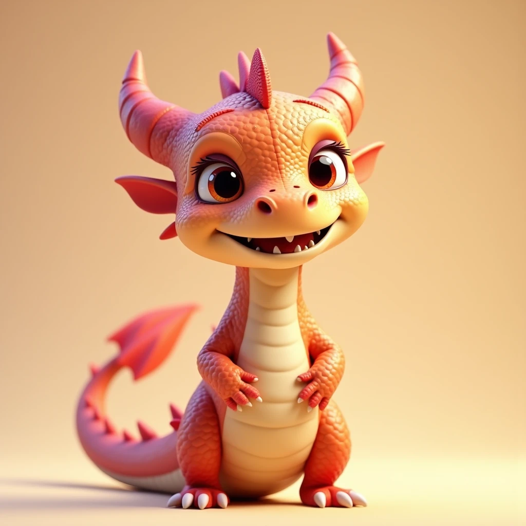 Dragon, smiling, enthusiastic, fair skin, 3D, cartoon, cute, solo, full body, standing,UhD, 8K, HDR, 3D rendering, Anime, digital painting, Front view, Pixar, HD, full body character design.  + details + Cinematic + Color Grading + detailed + beautifully color - coded + insane details + intricate details + beautifully color graded + Unreal Engine, Cinematic
