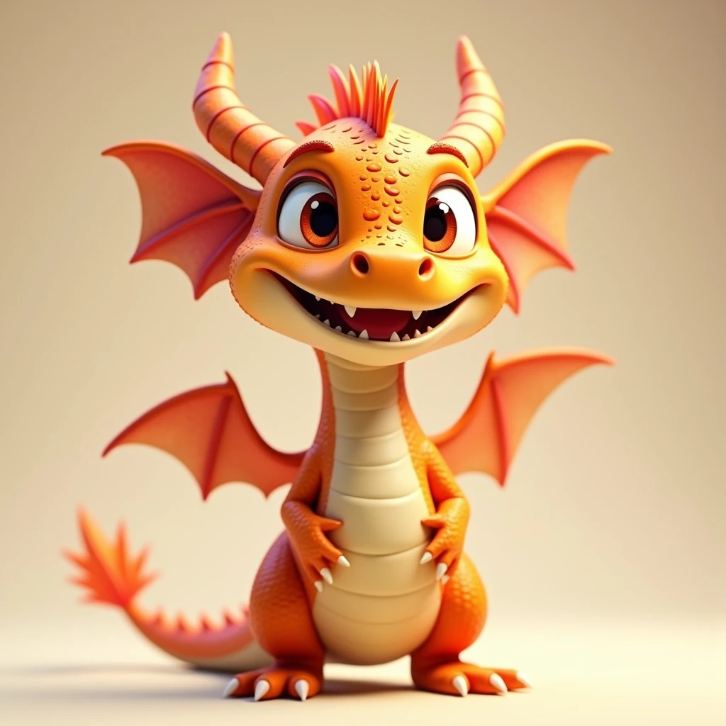 Dragon, smiling, enthusiastic, fair skin, 3D, cartoon, cute, solo, full body, standing,UhD, 8K, HDR, 3D rendering, Anime, digital painting, Front view, Pixar, HD, full body character design. + details + Cinematic + Color Grading + detailed + beautifully color - coded + insane details + intricate details + beautifully color graded + Unreal Engine, Cinematic
