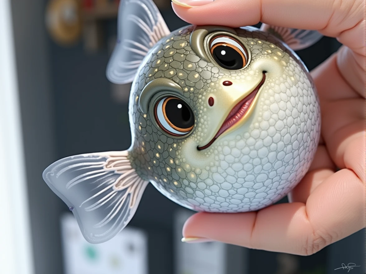 blowfish、Curled eyelashes, small mouth