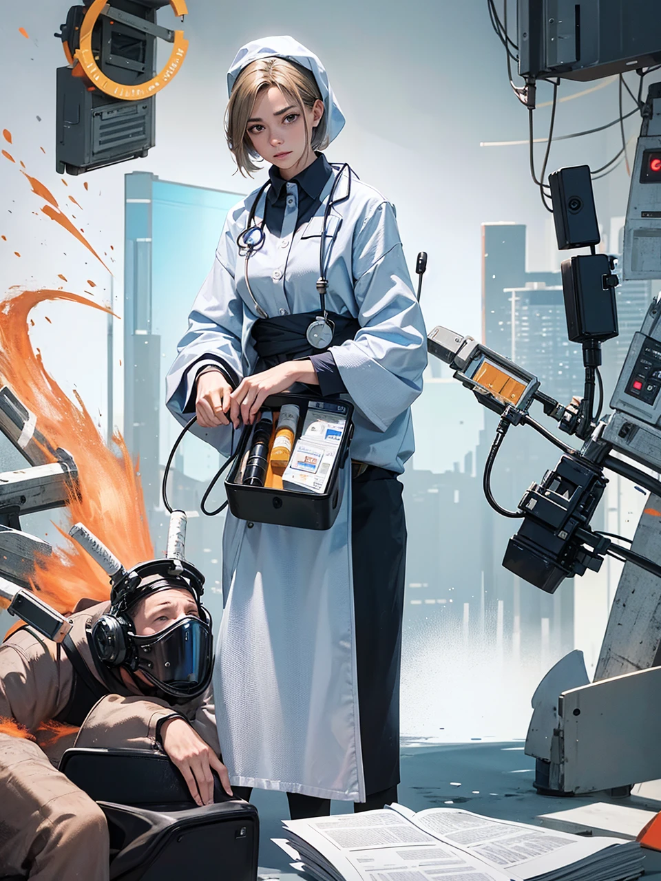 A doctor in an emergency room