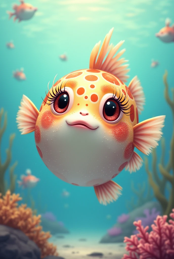 blowfish、Pretty eyelashes、fish