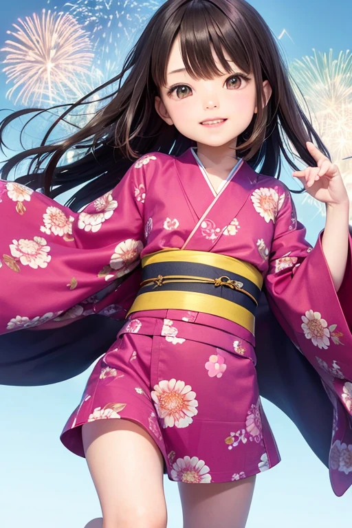 firework, Yukata, Flat Chest