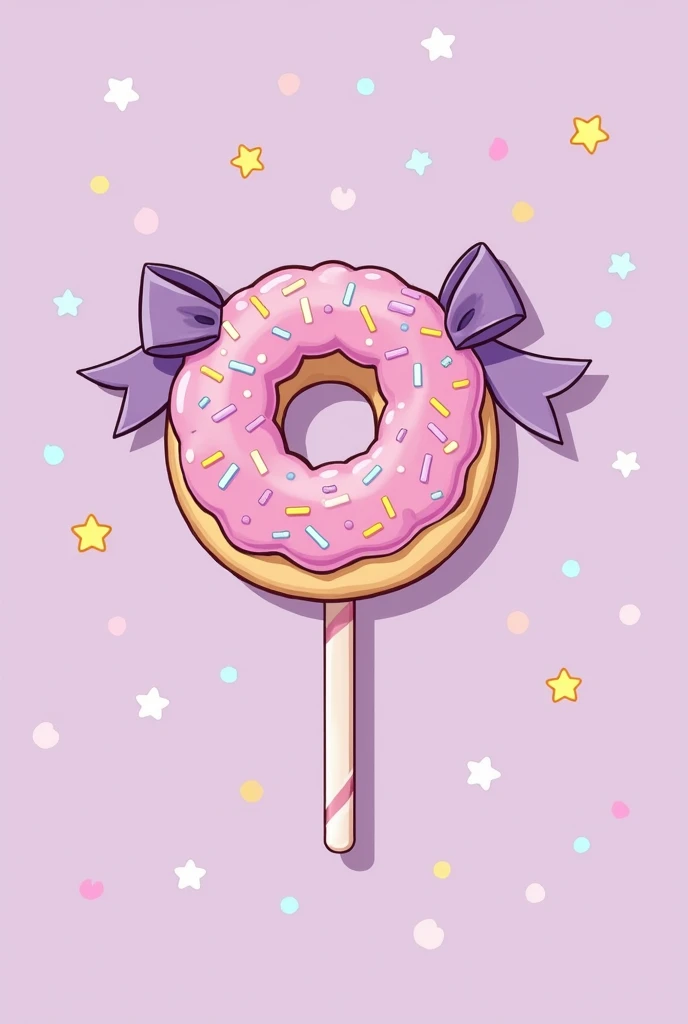 1girl in, Pastel muted colors, (The color palette is purple ), For example, donut, sprinkle, candy, lollipop, candy cane, a cake, cupcake, Cake Pop, Ruffles and lace, polka dot, Twin-tailed