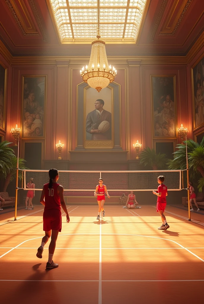 Now an indoor volleyball court is more luxurious 