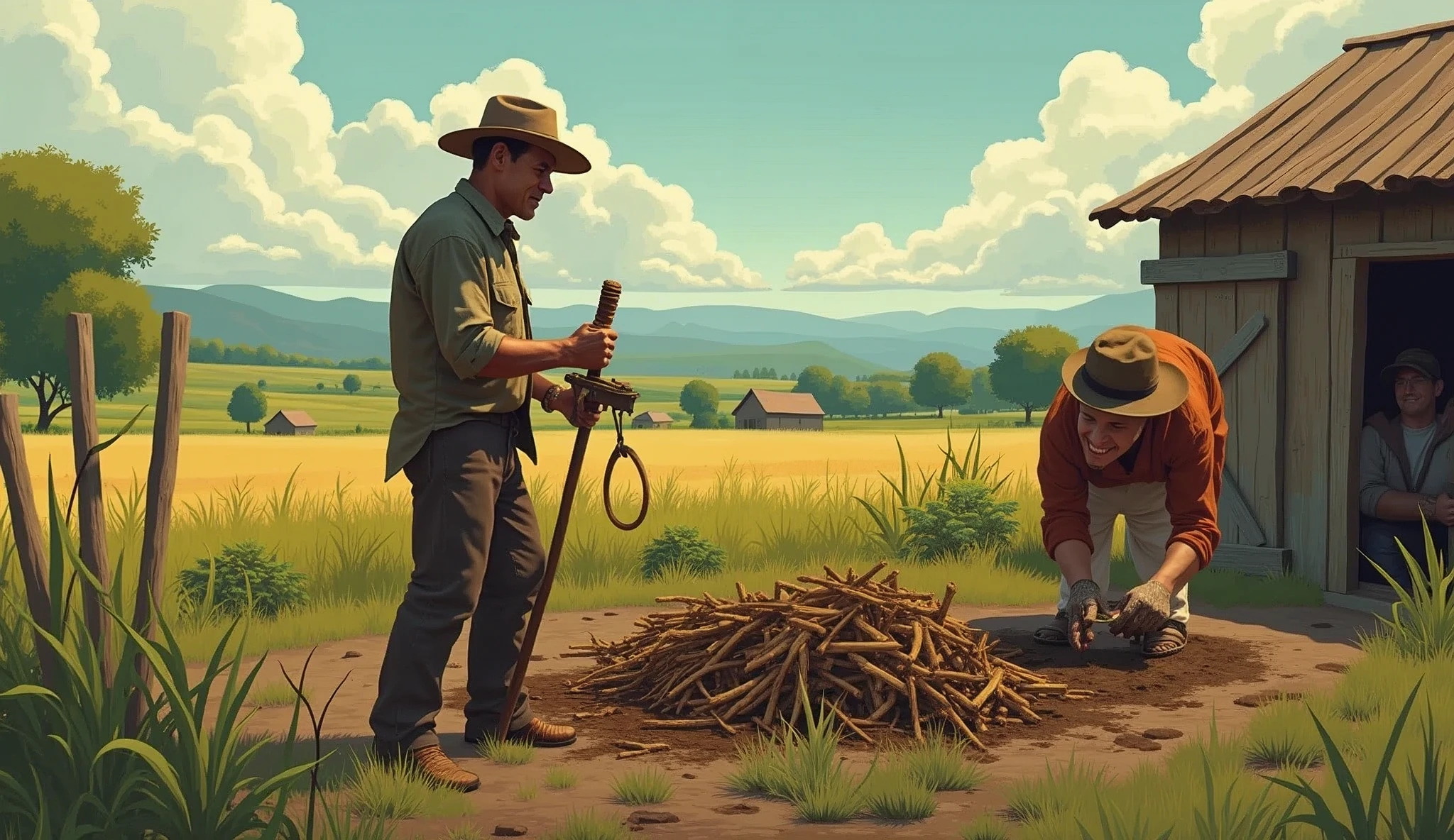 Scene 1: Farmer Working Hard