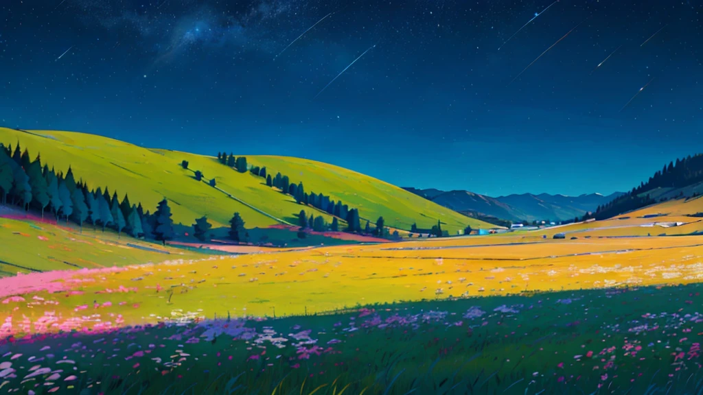 grassland, view to the ground, no humans, no persons, at night, dark, no lights