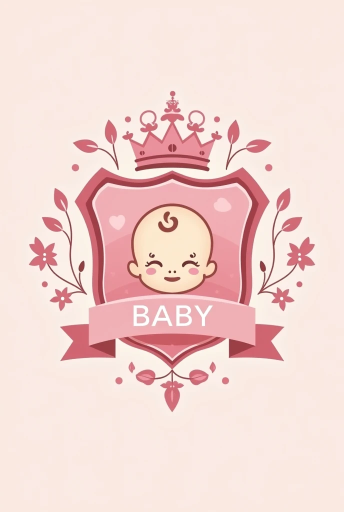 Baby coat of arms logo with Pink reference