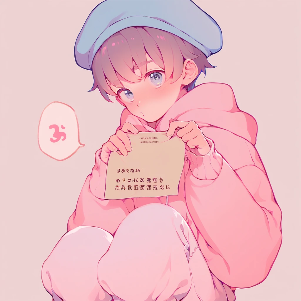 score_9, score_8_up, score_7_up, rating_explicit, source_anime, man, beret hat, pastel colors, Droopy hooded eyes, bicolor, puff pants, cheque