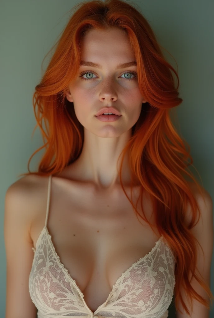 instagram influencer, 20 years old gorgeous girl, hot, hot body, portrait, ice blue eyes, long red hair, too femmenine, big breast size, 8k, hyper realistic, photography, hdr, light freackles, clear skin, photoshoot, unique beauty,