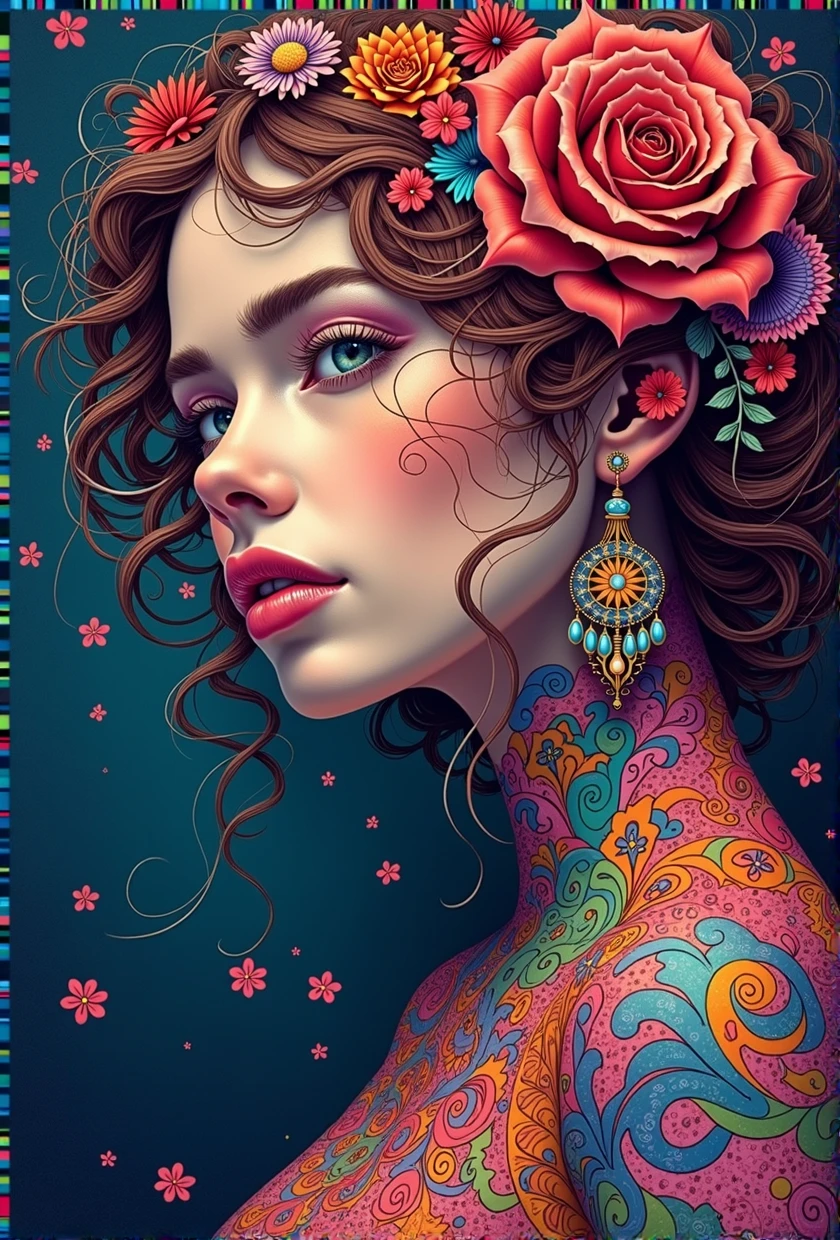 Rosy tears、Official Art、unity 8k wallpaper、Ultra-detailed、Beautiful and aesthetic、masterpiece、Highest quality、(Tangleた、And Mandalas、Tangle、Tangle)、(Fractal Art:1.3)、One Girl、Very detailed、Dynamic Angle、Cowboy Shot、Chaos in its most beautiful form、elegant、Brutalist Design、Vibrant colors、Romance、James Jean、Robbie Dowie Anton、Ross Tran、Francis Bacon、Michal Muratz、Adrian Gainey、Petra Cortright、Gerhard Richter、takato yamamoto、Ashley Wood、atmosphere、Ecstasy Note、Streaming notes are visible