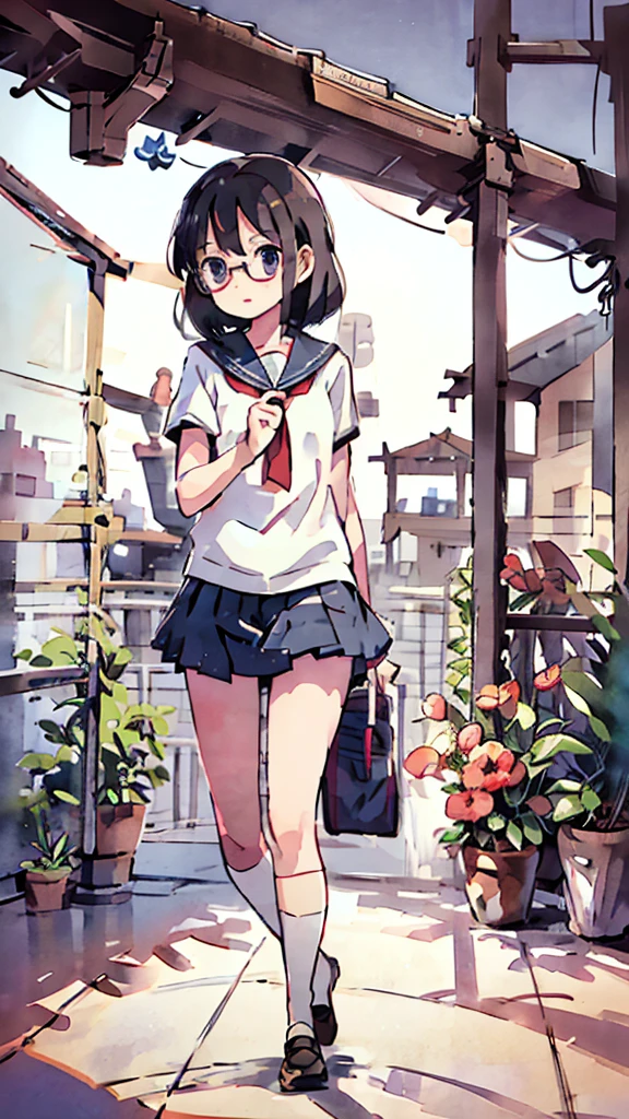 Many towers in the distance、star、metropolis、water、Midnight、Moon、Blue light、sky、sea、Nsfw、masterpiece, high quality, 4K, HDR,, Stable Diffusion prompt:  schoolgirl with short、brown hair and red-framed glasses, wearing a white blouse and navy skirt, white panties visible, navy socks and brown loafers, in a state of arousal and trembling with sexual climax,simple illustration style, In a nichijou (everyday life) Setting Image generation AI model used: Stable Diffusion (eleet- model)

id: i2