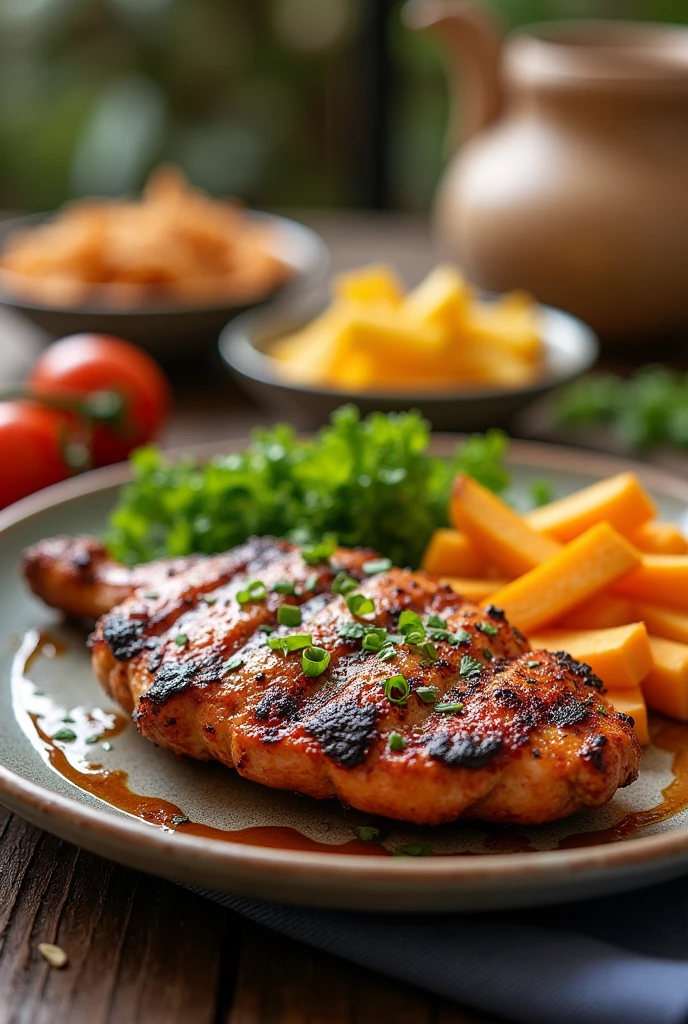 Father&#39;s Day lunch with grilled chicken