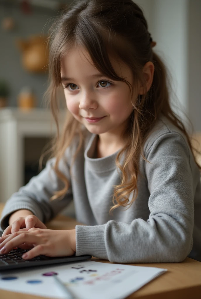 young girl working on laptop
