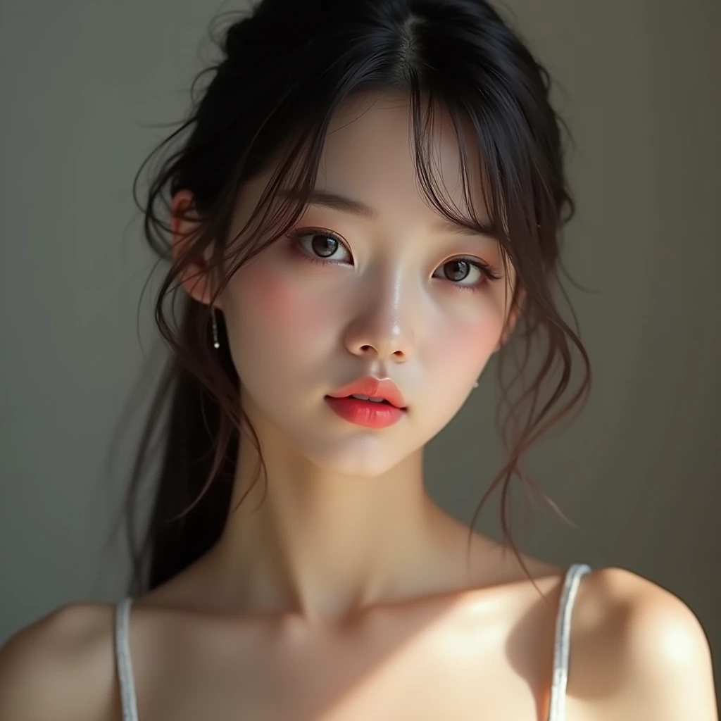 Realistic photo, 18 year old Japanese female, nude, , Detailed face and body, Natural light, High resolution, photoRealistic, (Highest quality,8k,High resolution,masterpiece:1.2),Very detailed,(Realistic,photoRealistic,photo-Realistic:1.37),Realistic skin texture,Fine eyes and lips,Beautifully detailed face,Long eyelashes,Smooth Skin,Natural body shape　Big Tits　Young face