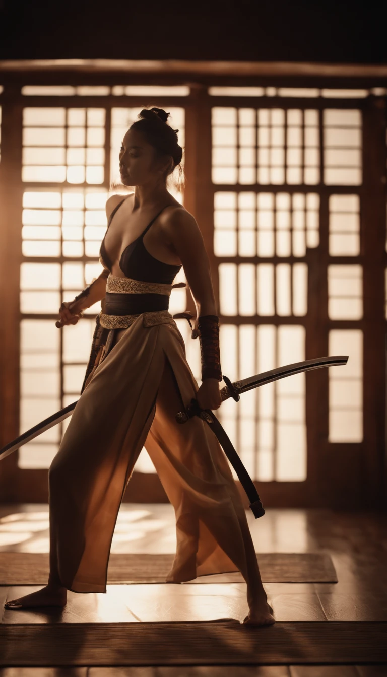 Samurai Swordsman　woman　In underwear　Full body sexy underwear　Full body sexy