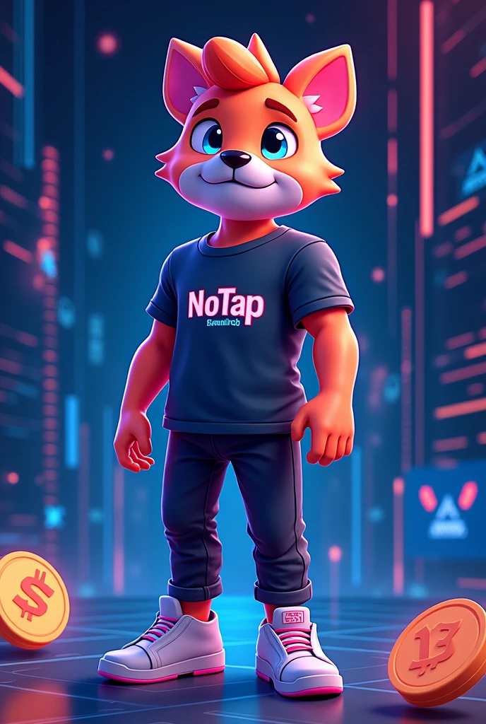 Prompt:
Create an eye-catching graphic for NoTap featuring a futuristic and sleek design. Include the following elements:
- Main Character: A friendly, futuristic character (Tapless Tom) wearing a NoTap-branded t-shirt. The character should look confident and excited.
- Background: A modern digital theme with elements representing automation and efficiency, like smooth lines and tech motifs.
- Text Overlay: "NoTap - Effortless Crypto Claims" in bold, prominent font. Include a smaller tagline: "Skip the Tapping, Get Instant Rewards!"
- Additional Elements: Icons or visuals of tokens, a small gas fee symbol, and a call-to-action button like "Join Now!" or "Discover More!"