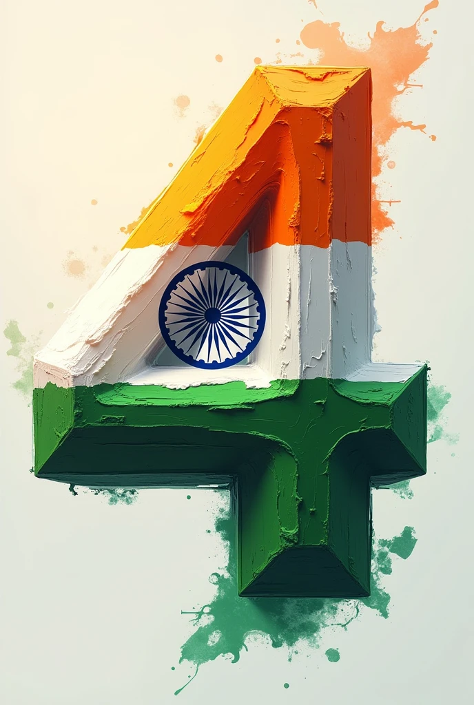 Digit 4 on Indian flag
4 should be more visible and colourfull and stylish
