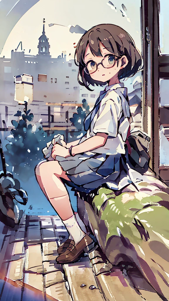 Many towers in the distance、Big Moon、metropolis、Looking up at high places、water、Midnight、Moon、Blue light、sky、sea、Nsfw、masterpiece, high quality, 4K, HDR,, Stable Diffusion prompt: schoolgirl with short、brown hair and red-framed glasses, wearing a white blouse and navy skirt, white panties visible, navy socks and brown loafers, in a state of arousal and trembling with sexual climax,simple illustration style, In a nichijou (everyday life) Setting Image generation AI model used: Stable Diffusion (eleet- model)
id: i2