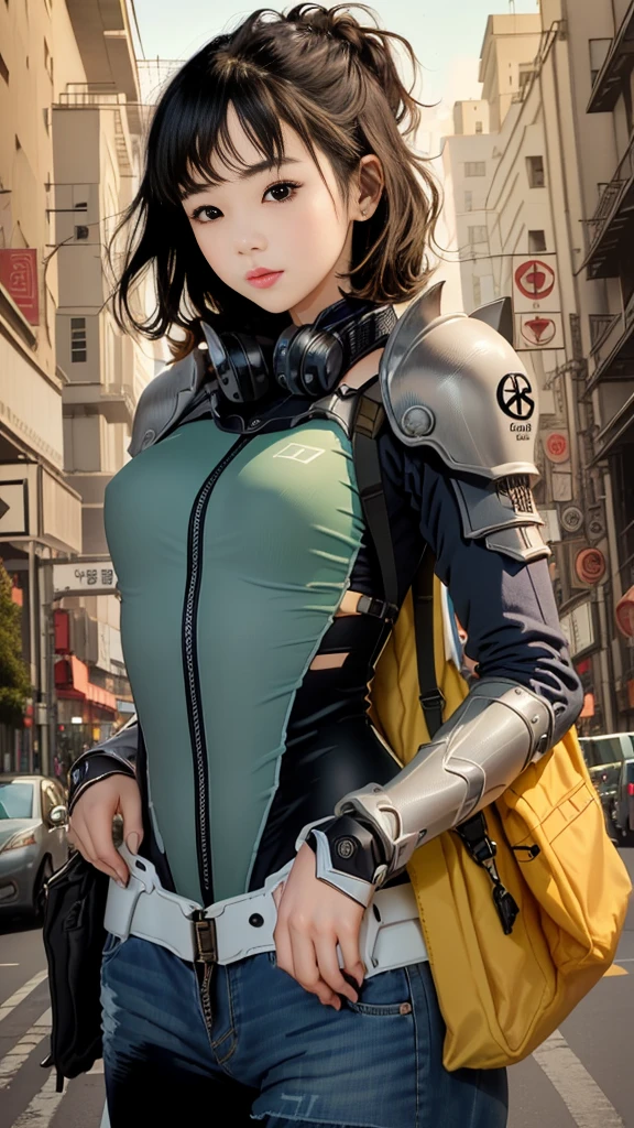 Bodysuits、armor、Kaiju 8、Girl、18-year-old、Black Hair、Moderate bust。