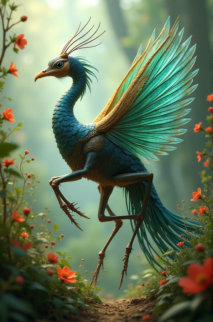 Peacock mixed with grasshopper
