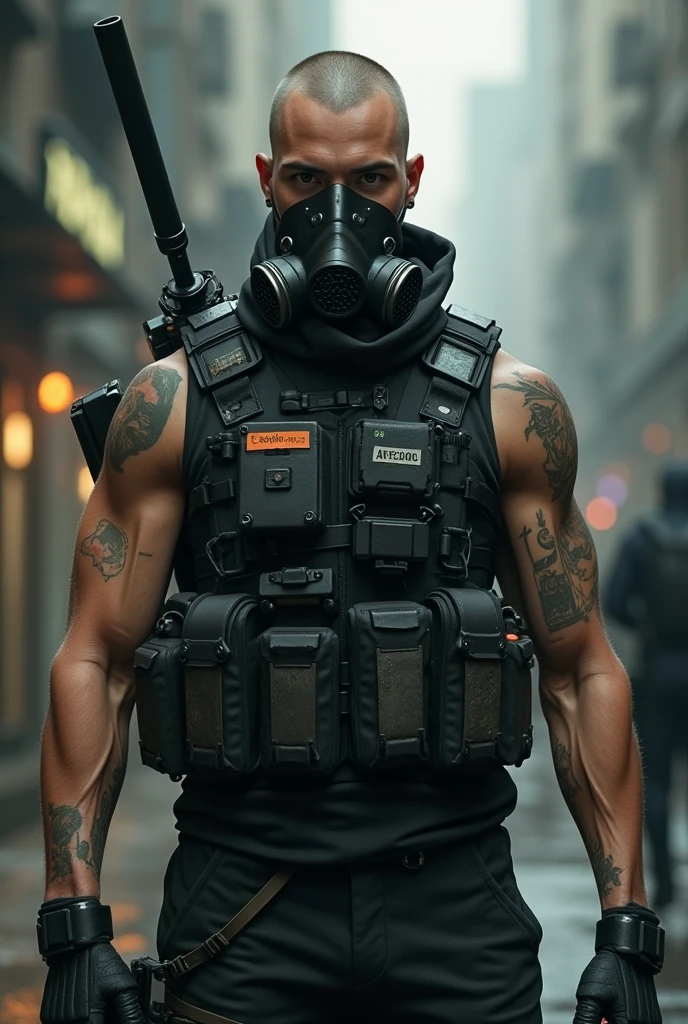 male Twenty generations gas mask Slender Skinhead special forces