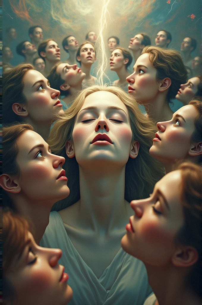 If I were a musician who mastered all musical instruments, what would the facial expressions of people be like in my dream state?? make a picture