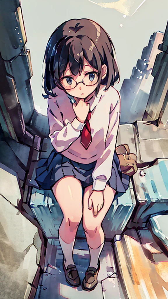 Many towers in the distance、Big Moon、metropolis、Looking up at the stars、water、Midnight、Moon、Blue light、sky、sea、Nsfw、masterpiece, high quality, 4K, HDR,, Stable Diffusion prompt:  girl with short、brown hair and red-framed glasses, wearing a white blouse and navy skirt, white panties visible, navy socks and brown loafers, in a state of arousal and trembling with sexual climax,simple illustration style, In a nichijou (everyday life) Setting Image generation AI model used: Stable Diffusion (eleet- model)

id: i2