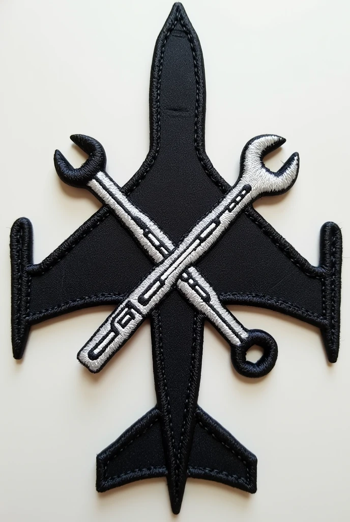 Warplane patch with crossed tools with the phrase aircraft maintenance