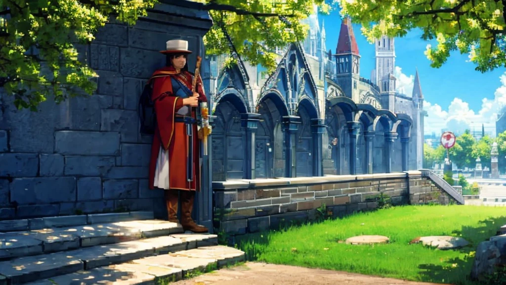 The guy is a city guard. Middle Ages