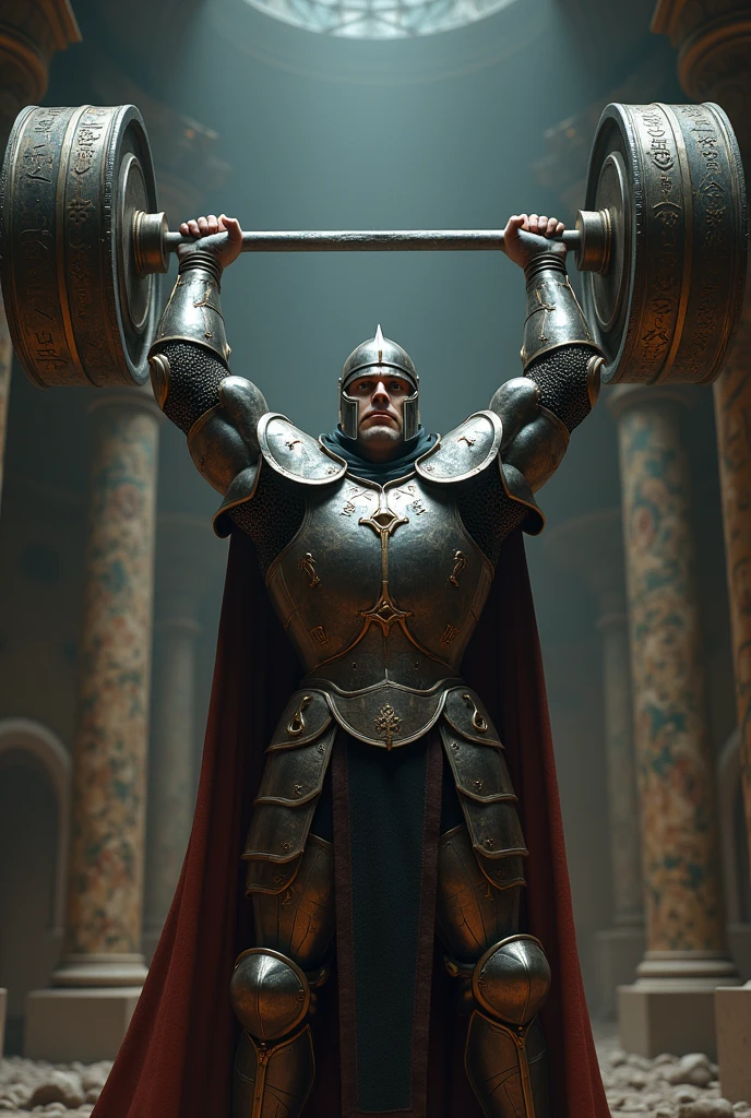 Knight that lifting Barbell