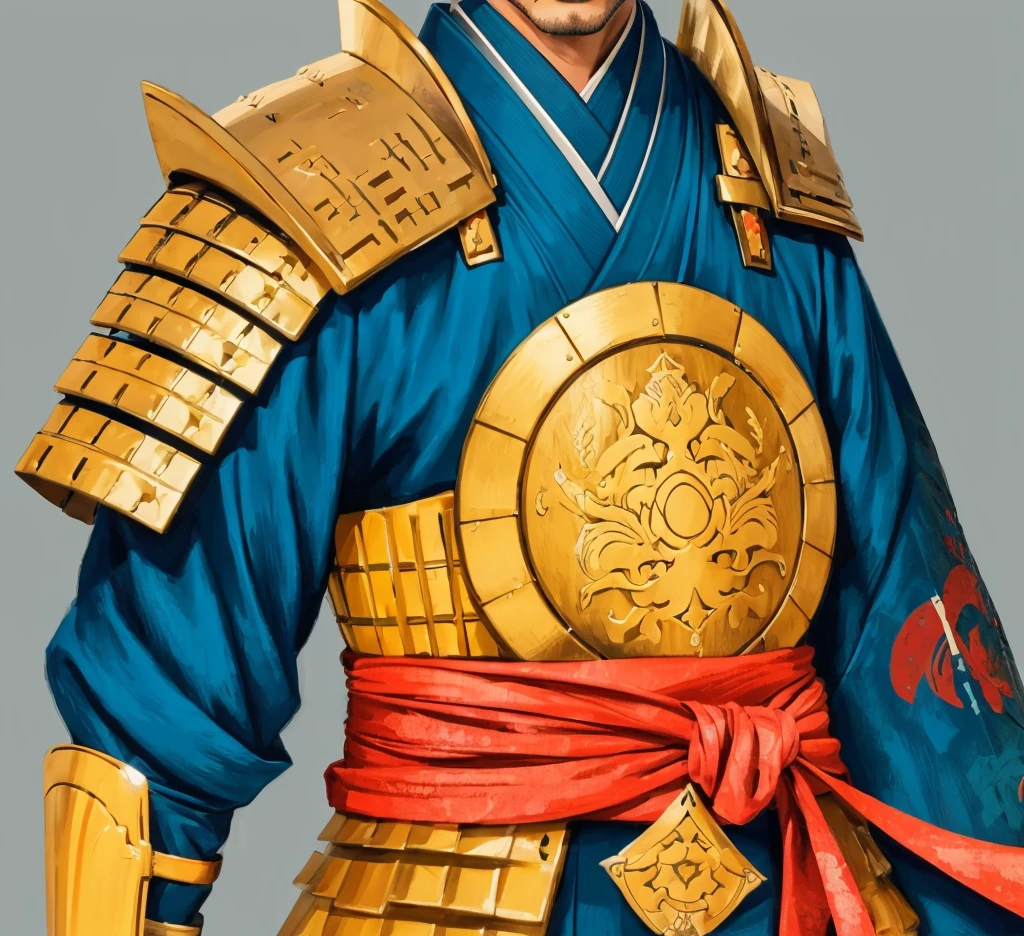 character in Japanese setting, man, Art, японская armor, Japan, Samurai, man, мужское kimono с узорами, kimono, armor, digital painting