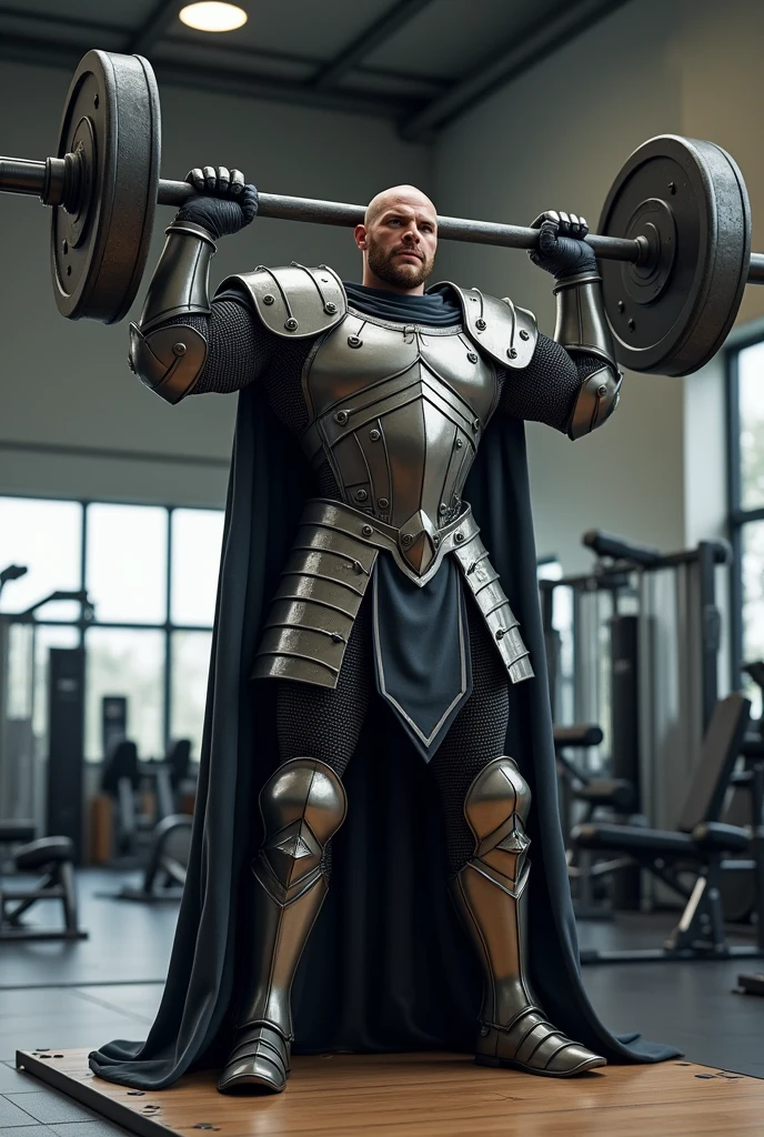 Knight that lifting Barbell on the gym
