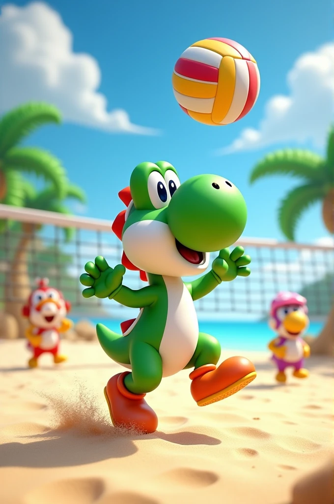 Yoshi fait du volley
