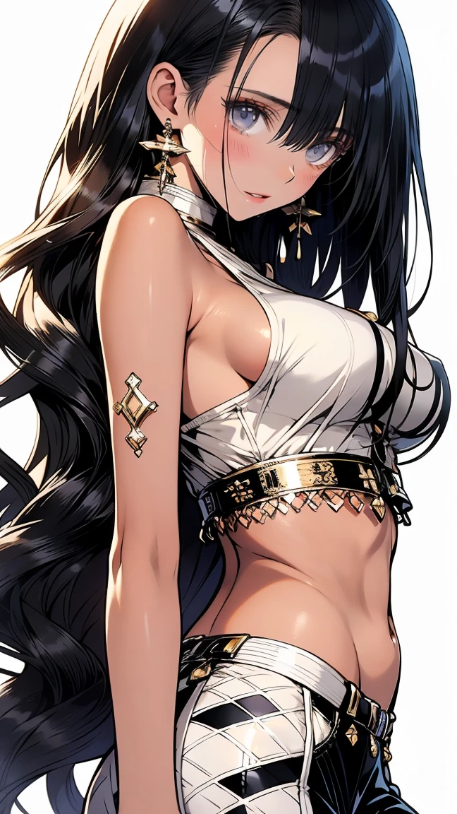 ((((highest quality)))), (((Ultra-precision CG 16K))), (((masterpiece))), (((Very detailed))), (((Extremely detailed))), (((Black outline:1.3, Written boundary depth:1.3 , Written soft outline, sharpness))), Maximum clarity and sharpness, Multilayer Texture, Surface Shading, Cinematic lighting, Beautiful details sparkle ,Perfect Proportions, Limited to one woman, BREAK accurate, Anatomically correct, Highly detailed face and skin texture, drawn in detail, Highly detailed facial and skin texture, Detailed eyes, beautiful hair, Beautiful Japanese Idol face, Beautiful and beautiful eyes, Beautiful body, Beautiful breasts, Beautiful thighs, Beautiful legs, Beautiful fingers, (Beautiful views) , skinny body, ((Beautiful Skin)), ((Skin Texture)) BREAK breast enlarged, medium Breasts, rocket breasts, (((perky breasts))), ((covered nipples)), slender waist, ( narrow eyes, blush, determined expression, hot, sweaty , Heavy breathing,) , (streaked hair, hair intakes, colored inner hair, ) BREAK (((wearing oversized printed sexy professional clothing , wearing wide-leg-pants, breasts is covered by outfit))) , wearing earrings, (((tanned skin, tan lines))) , BREAK ( stick breast out, bending over, professional dancer on spotlighting ),(((looking at viewer, super detailed background , ))), BREAK (((portrait , close-up of face, bust-up shot, looking at viewer, )), (natural make), random angle, random situation , pinup magazine pose
