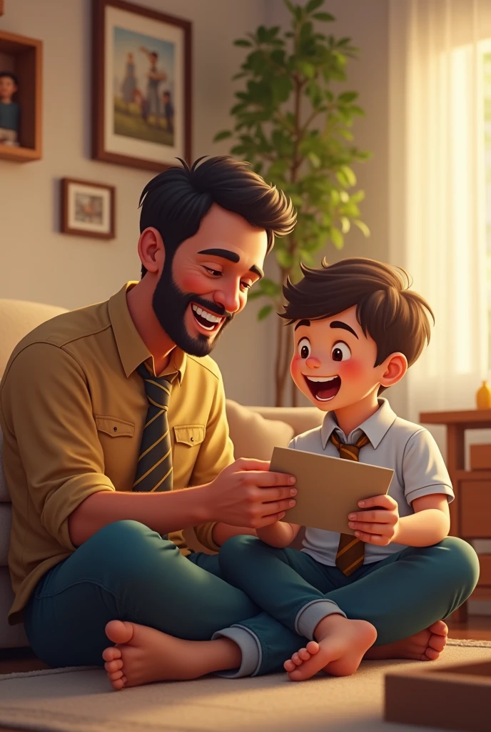 celebrating father&#39;s day with his son