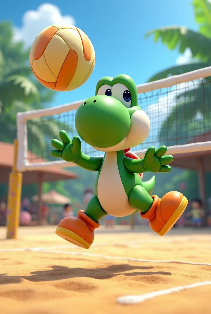 Yoshi attaque au volley-ball 
