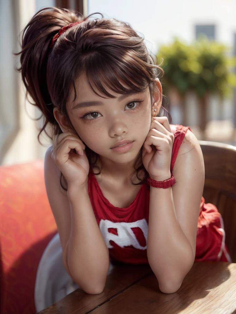 (portrait, editorial photograph of a beautiful asian girl, adorable face, freckles,  long brown curly hair, hazel eyes, by lee jeffries, nikon d850, film stock photograph ,4 kodak portra 400 ,camera f1.6 lens ,rich colors ,hyper realistic ,lifelike texture, dramatic lighting, (highly detailed face:1.4), perfect eyes, realistic iris, perfect teeth, (smile:0.7), (background dark, shadow of the leaves, moody, cleavage), sun rising, early morning light, Wishing for something, masterpiece, best quality, photorealistic, Citizen of Guinea-Bissau, very cute super model, perfect anatomy, skinny, ((small breasts)), ((rear view))
