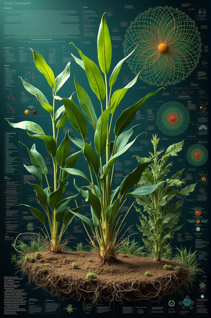 image on theDeciphering the Gene Regulatory Networks Controlling Somatic Embryogenesis in Plants Include detailed visual representations of a coffee , maize plant nd a rubber plant with broad leaves. include coexpression networks as wel