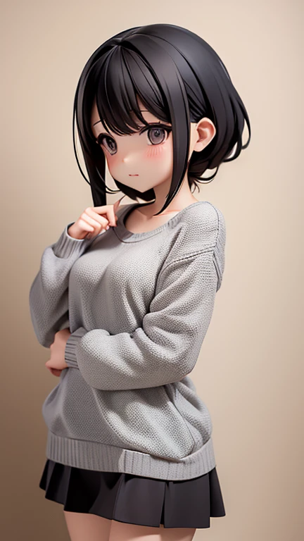 30-year-old woman、Mother,Married women,,Black Hair,Small breasts、Small breasts、Casual wear、Calm appearance、sweater、shirt、Clothing Pattern、Clothing design、whole body、One character、
