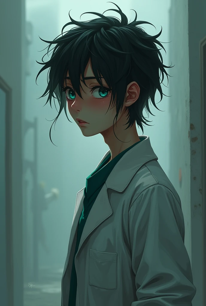 Doctor boy skinny mental disorder Long hair,