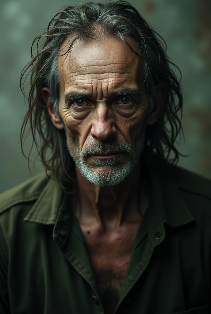 Doctor Middle-aged man skinny mental disorder Long hair,