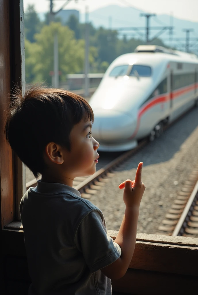 American boy fascinated by Japanese bullet trains