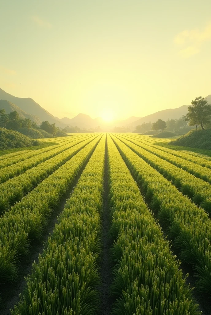 Create an example of a perspective picture of a vanishing point culture field