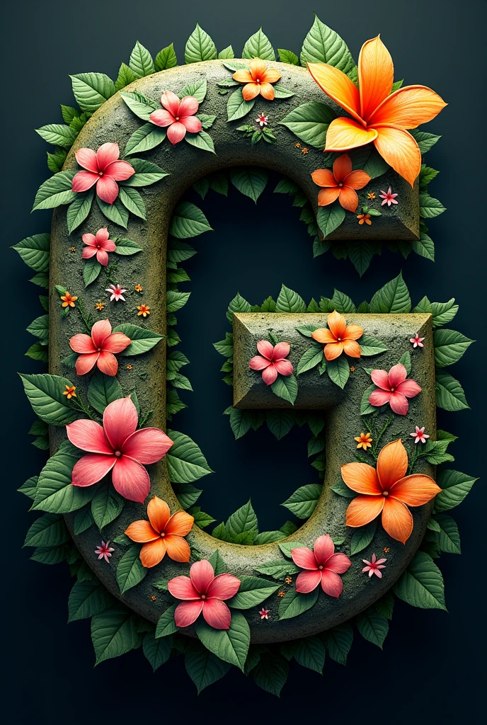 You could create a letter "g" inspired by the style of the character in the image, using vibrant colors and details like those on his shirt, Combining military elements with a tropical touch. Camouflage could include floral patterns or details reminiscent of nature., integrating the Call of Duty Mobile symbol in a subtle but prominent way.