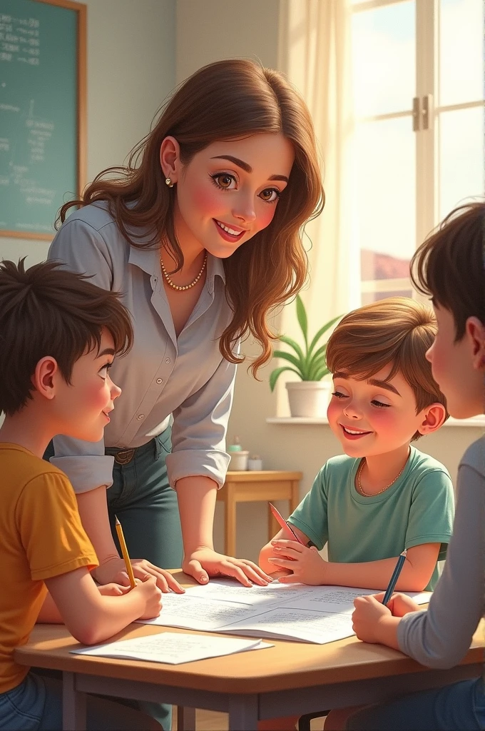 Sketch , teacher the aching her students