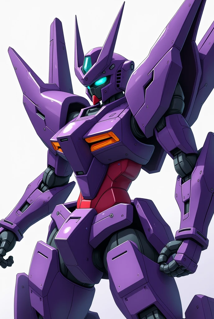 a purple mecha, evangelion style, anime drawing