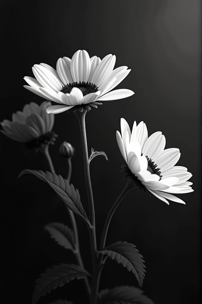 Black and white flowers