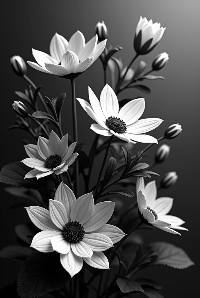 Black and white flowers gorgeous