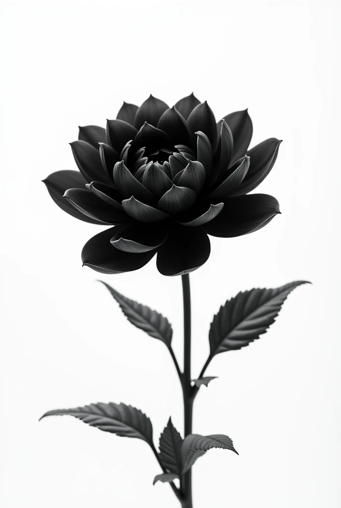 Black Flower　Gorgeous and beautiful　White background