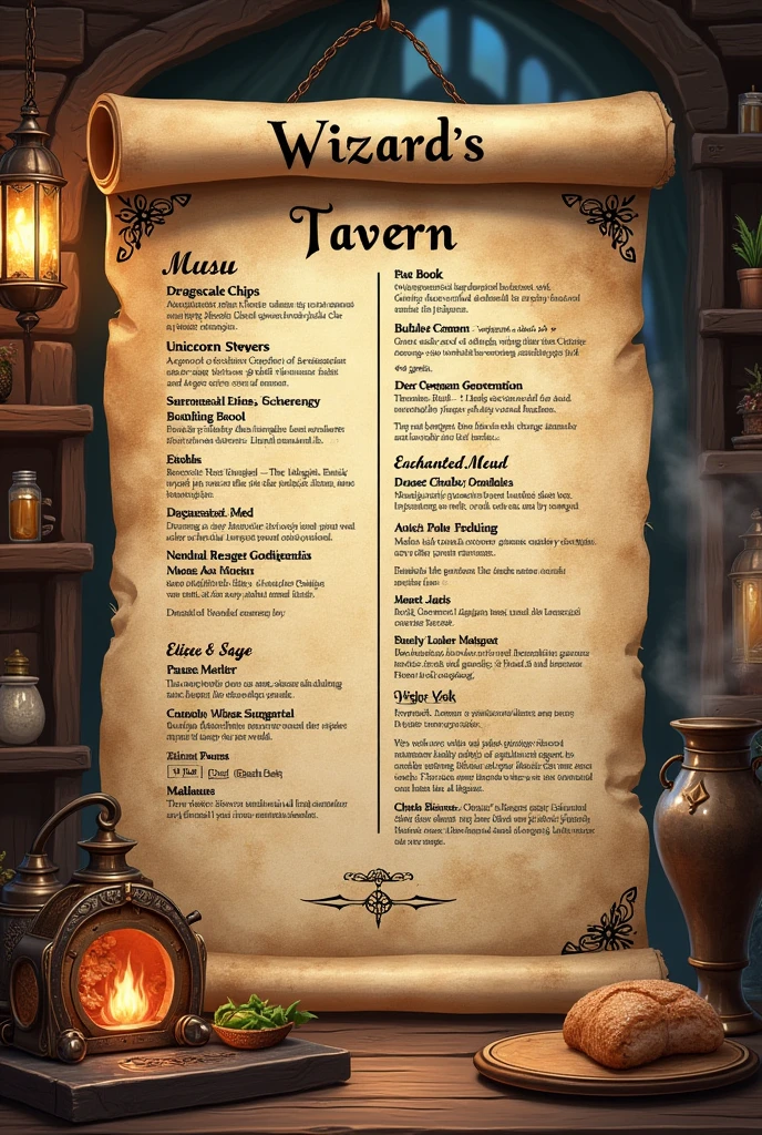 Choose a theme for your fictional restaurant. It could be anything from a specific culture, historical period, fantasy world, or even a concept like a "superhero café."
Design a single pager menu that includes at least 5 appetizers, 5 main courses, 3 desserts, and 3 beverages that align with your chosen theme.
Incorporate creative dish names, descriptions, and pricing. The more imaginative, the better! Ensure your single pager menu design reflects the theme visually, using appropriate fonts, colors, and images to enhance the overall aesthetic.